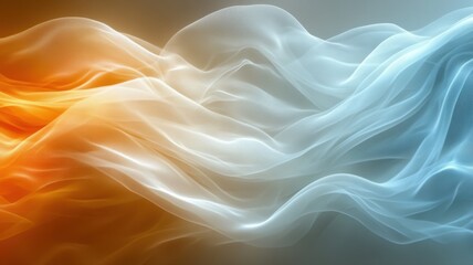Fototapeta premium Abstract Flowing Colors of Orange and Blue with Soft Textures