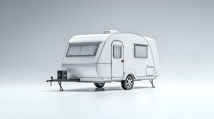 Naklejka premium White Caravan on Light Background