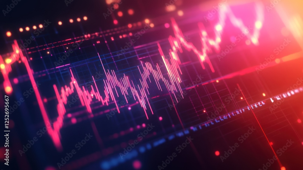 Aufkleber digital stock market graph data screen display