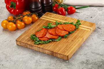 Spanish salami cured chorizo sausage