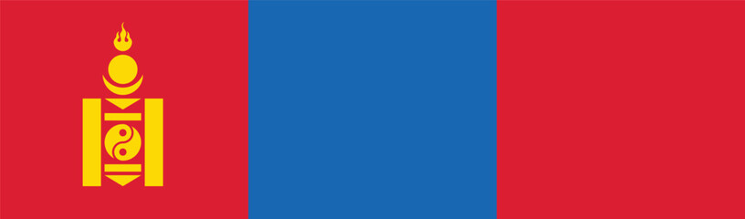 Flag of Mongolia. Mongolia flag long banner digital vector illustration