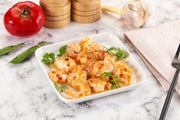Stir fried prawn in sweet and sour sauce