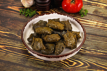 Stuffed dolma - meat in grape leaves