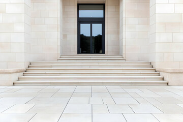 Obraz premium Modern Building Entrance Steps Illustration