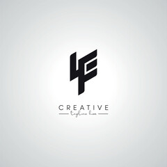 LF FL Letter Modern Artistic Alphabet Logo Design. Initial Based Vector Template.