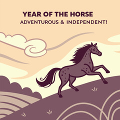  Year of the Horse – Freedom & Energy Poster