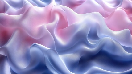 Obraz premium Soft Silk Textile Waves in Pastel Pink and Blue Tones