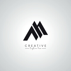 Obraz premium MF FM Letter Modern Artistic Alphabet Logo Design. Initial Based Vector Template.