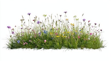 Wildflower meadow, colorful blooms, isolated, nature, spring