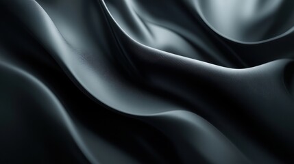 Fototapeta premium Fluid, tubular shapes in 3D, softly flowing across a solid dark gray background.