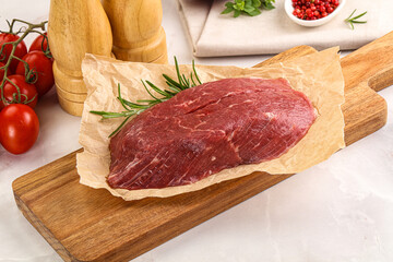 Raw beef meat uncocked steak