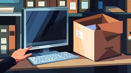 Thief Stealing Computer From Office, 