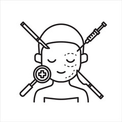 Plastic surgery icon beauty procedure illustration aesthetician clipart