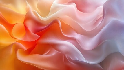 Obraz premium Colorful Flowing Fabric Texture With Soft Waves and Translucent Layers