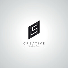 Fototapeta premium HE EH Letter Modern Artistic Alphabet Logo Design. Initial Based Vector Template.