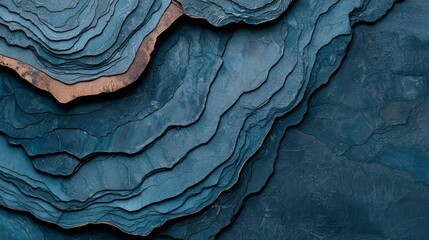 Fototapeta premium Abstract Layers of Textured Blue Rock Formation for Modern Design