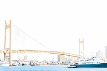 Obraz premium Modern Cable-stayed Bridge Illustration