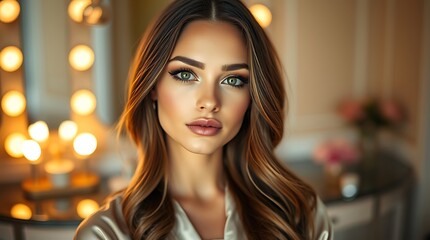Fototapeta premium Portrait of a Young Woman Smiling – Beauty Product Model, women working, diverse women, women body, man, business women