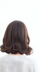 Naklejka premium Brown Wavy Bob Hairstyle Photo