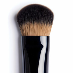 Makeup brush, close-up, white background, cosmetic tool