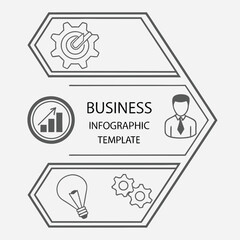 Minimalist business infographic template with clean icons and text boxes