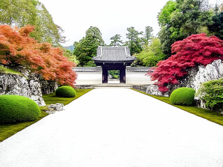 Obraz premium Serene Garden Path Illustration