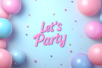 Fototapeta premium Elegant Pastel Gradient Party Background with Festive Balloons and Confetti