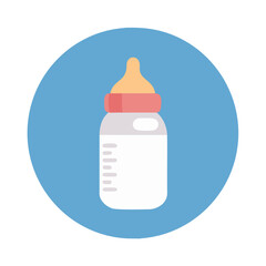 Fototapeta premium Baby milk bottle isolated in flat design