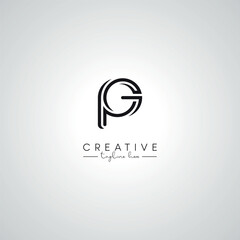 PG GP Letter Modern Artistic Abstract Logo Design. Initial Based Vector Template.