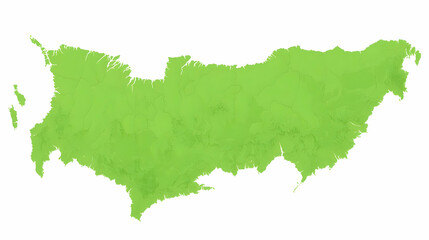 Obraz premium Green Island Topography Illustration