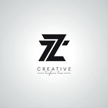 ZT TZ Letter Modern Artistic Abstract Logo Design. Initial Based Vector Template.