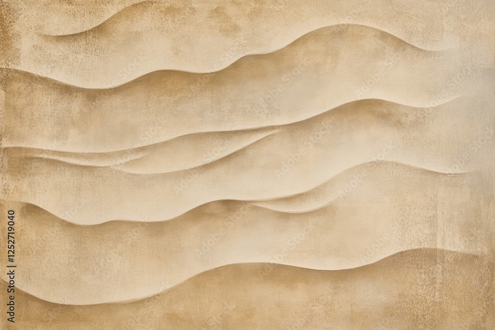 Poster beige undulating waves create a textured dimensional abstract background