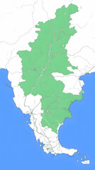 Coastal Region Map Illustration