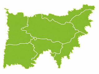 Fototapeta premium Green Regional Map Illustration