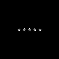 Five stars rating button icon isolated on dark background