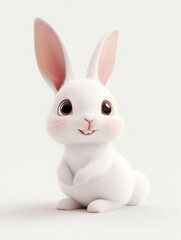 A charming digital bunny with a happy expression.
