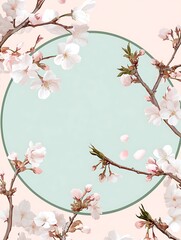 Fototapeta premium Elegant cherry blossom design for spring celebrations and invitations