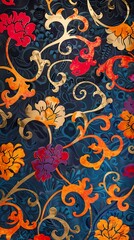 Retro antique flower pattern texture illustration poster background