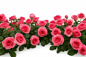 Obraz premium Pink Roses Floral Illustration