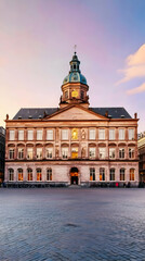 Naklejka premium Sunset Palace Building, Architectural Illustration