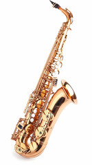 Golden Alto Saxophone 3D Illustration