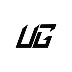 UG monogram logo design letter text name symbol monochrome logotype alphabet character simple logo