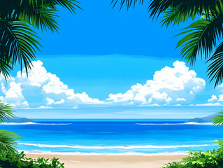 Tropical Beach Illustration: Summer Vacation