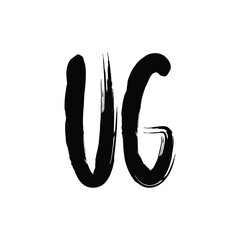 UG monogram logo design letter text name symbol monochrome logotype alphabet character simple logo