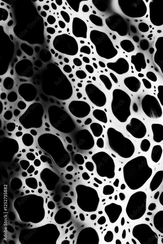 Poster close-up view of various bacteria with circular structures
