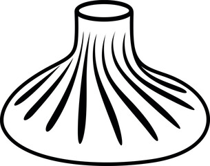 Khinkali outline. Isolated khinkali on white background