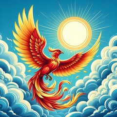 Epic Phoenix Illustration Symbolizing Rebirth and Eternal Strength