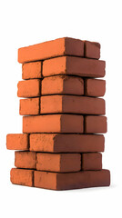 Fototapeta premium Red Brick Stack 3D Render