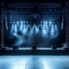 Empty Stage with Lighting Illustration