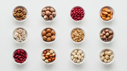 Assorted Nuts and Seeds in Bowls